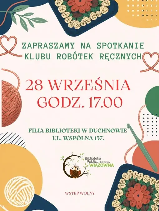 Klub Robótek Ręcznych w Duchnowie – spotkanie 28 września