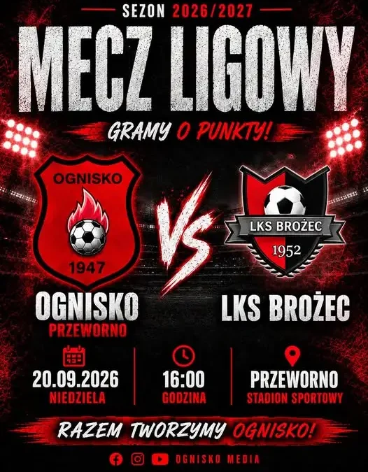 LKS Brożec zagra z Ogniskiem Przeworno – mecz już 20 września